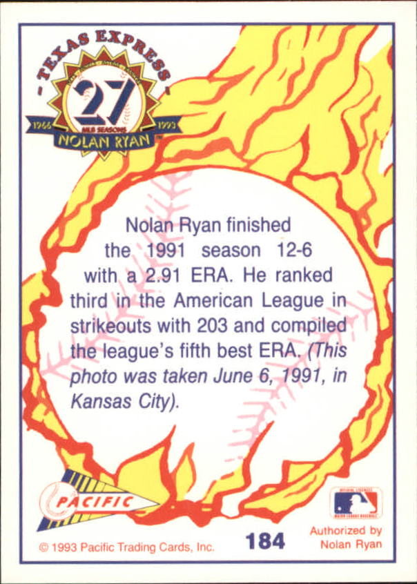 B0694- 1993 Pacific Ryan Nolan 27th Season BB 1-250 -You Pick- 15+ FREE US SHIP - Picture 360 of 488