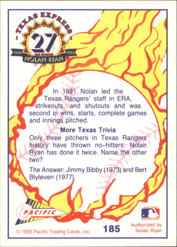B0694- 1993 Pacific Ryan Nolan 27th Season BB 1-250 -You Pick- 15+ FREE US SHIP - Picture 362 of 488