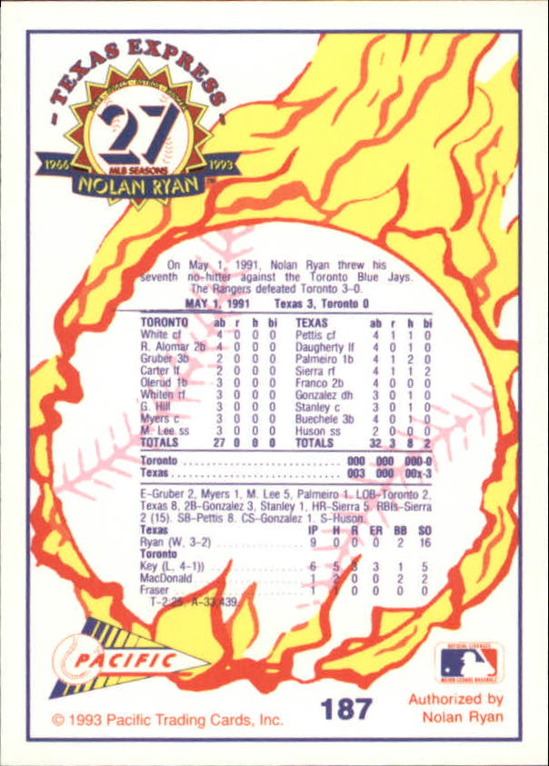 B0694- 1993 Pacific Ryan Nolan 27th Season BB 1-250 -You Pick- 15+ FREE US SHIP - Picture 366 of 488