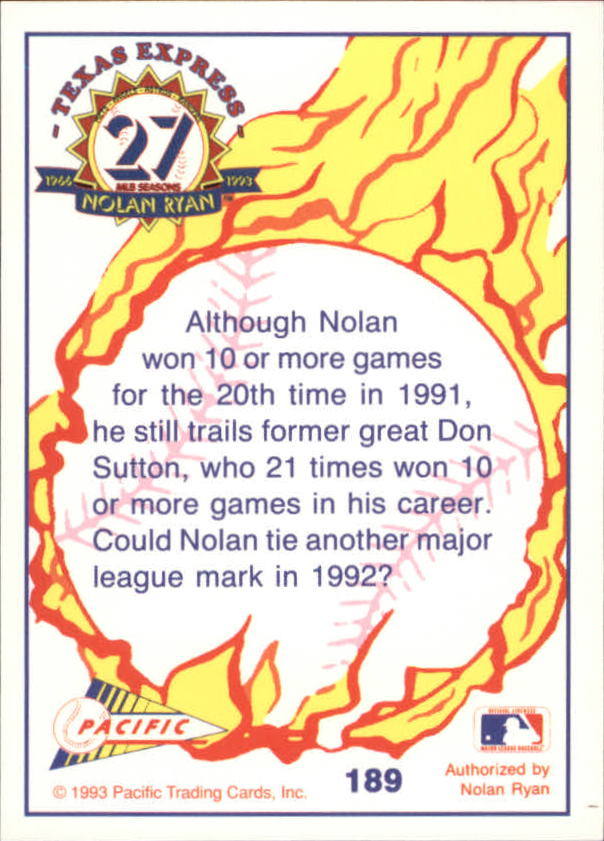 B0694- 1993 Pacific Ryan Nolan 27th Season BB 1-250 -You Pick- 15+ FREE US SHIP - Picture 370 of 488