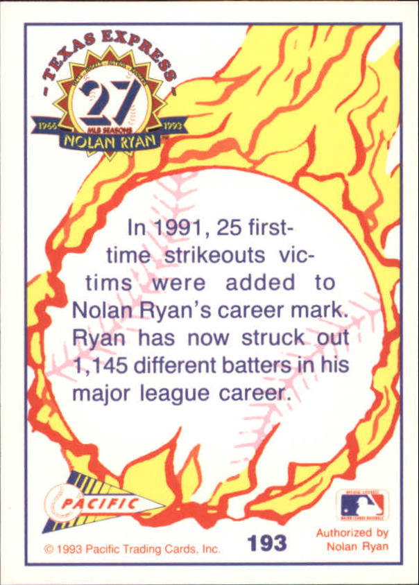B0694- 1993 Pacific Ryan Nolan 27th Season BB 1-250 -You Pick- 15+ FREE US SHIP - Picture 378 of 488