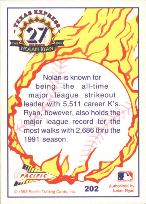 B0694- 1993 Pacific Ryan Nolan 27th Season BB 1-250 -You Pick- 15+ FREE US SHIP - Picture 396 of 488