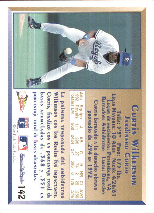 1993 Pacific Spanish #142 Curtis Wilkerson back image