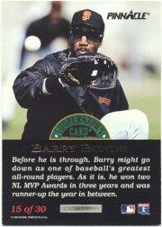 1993 Pinnacle Cooperstown #15 Barry Bonds back image