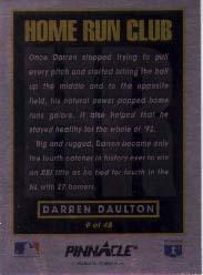 1993 Pinnacle Home Run Club #9 Darren Daulton back image