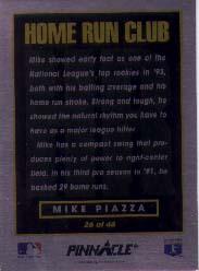 1993 Pinnacle Home Run Club #26 Mike Piazza back image