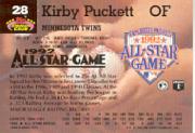 1993 Stadium Club Murphy #28 Kirby Puckett AS back image