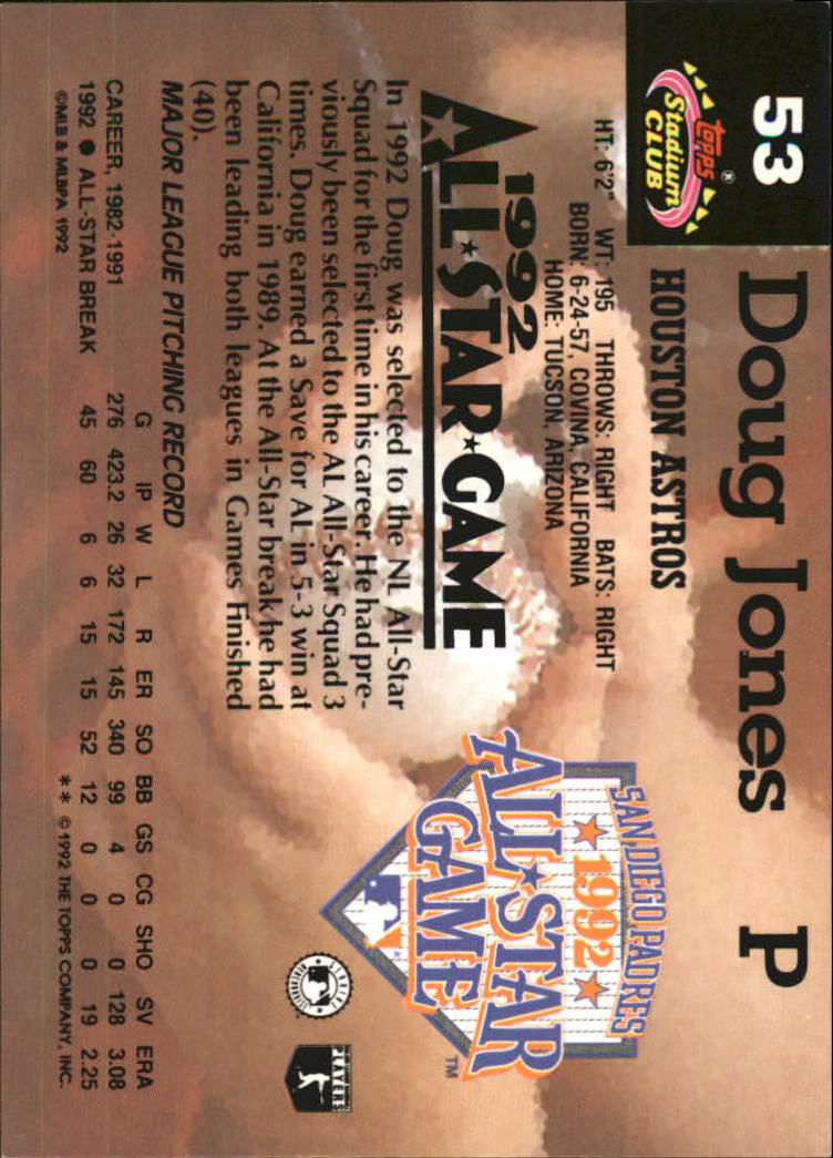 1993 Stadium Club Murphy #53 Doug Jones back image