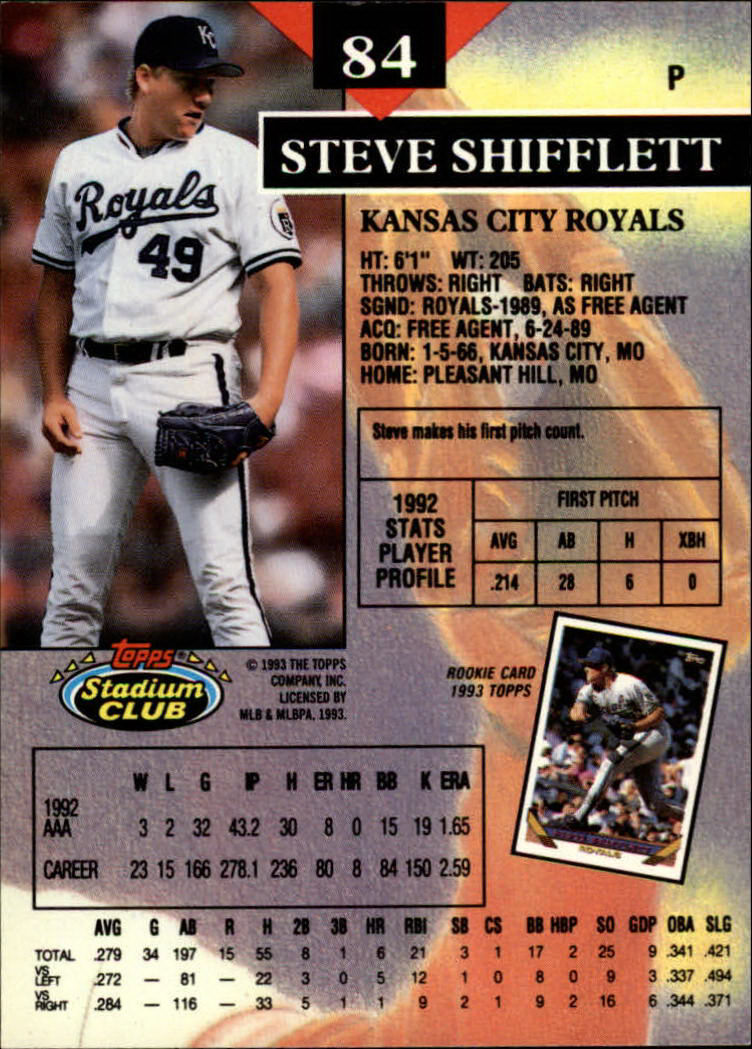 1993 Stadium Club #84 Steve Shifflett back image