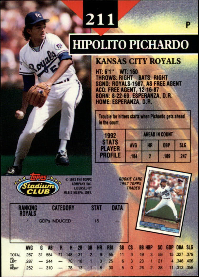 1993 Stadium Club Baseball Part 1 Main Set Card #1-249 - Picture 419 of 493