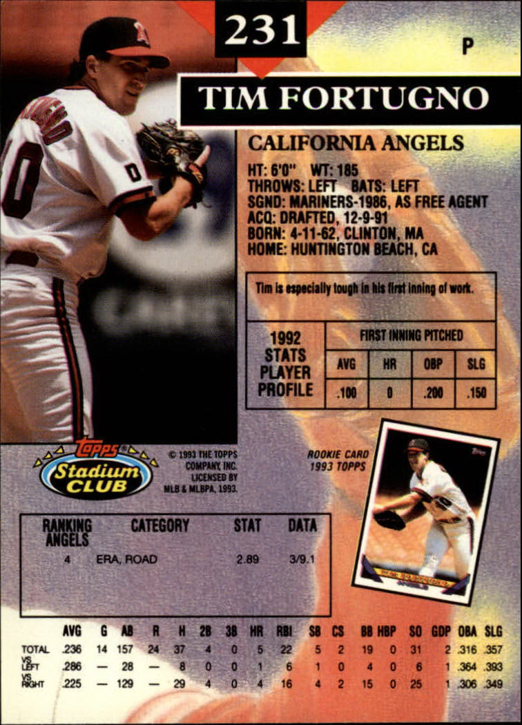 1993 Stadium Club Baseball Part 1 Main Set Card #1-249 - Picture 457 of 493