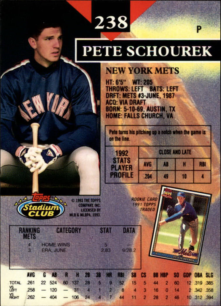 1993 Stadium Club Baseball Part 1 Main Set Card #1-249 - Picture 471 of 493