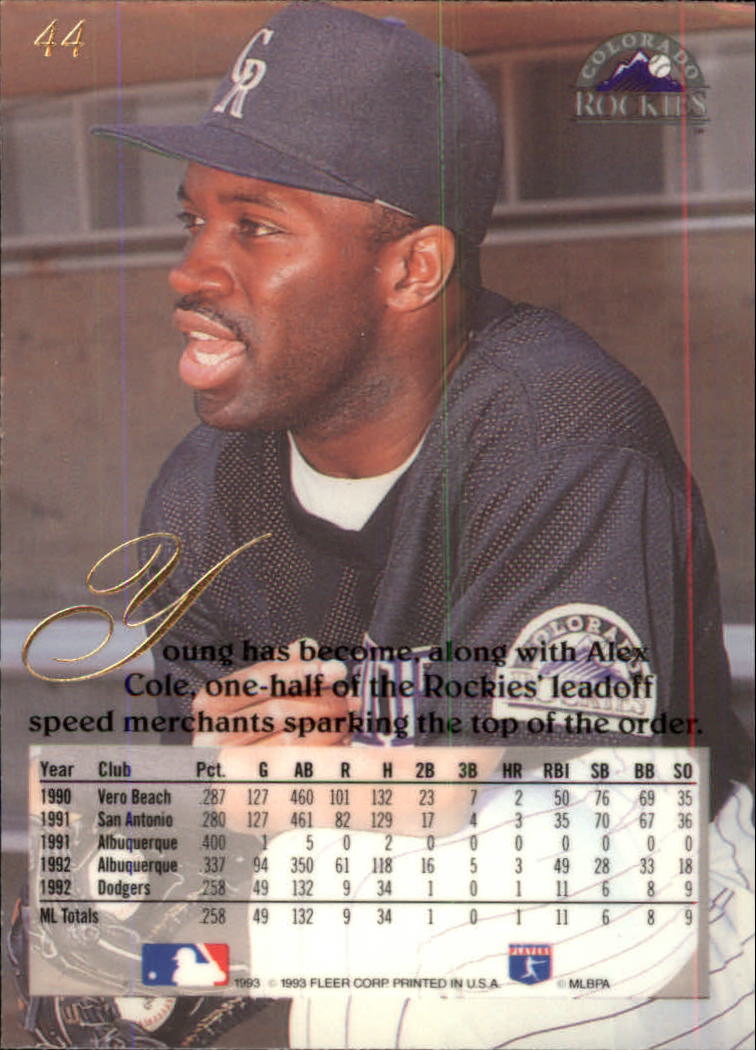 1993 Flair #44 Eric Young back image