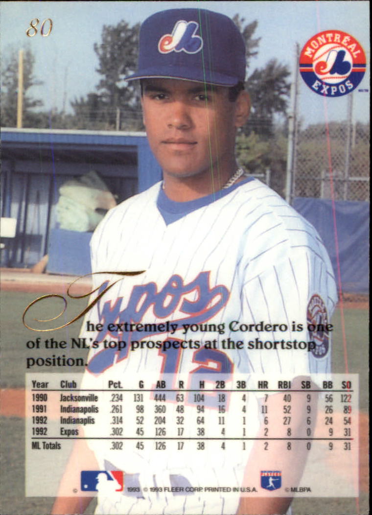 1993 Flair (Fleer) Baseball "Main Set" Cards #1 to #150 Rookies and Veterans - Picture 161 of 299