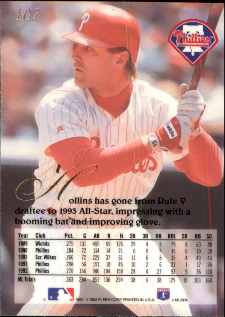 1993 Flair (Fleer) Baseball "Main Set" Cards #1 to #150 Rookies and Veterans - Picture 205 of 299