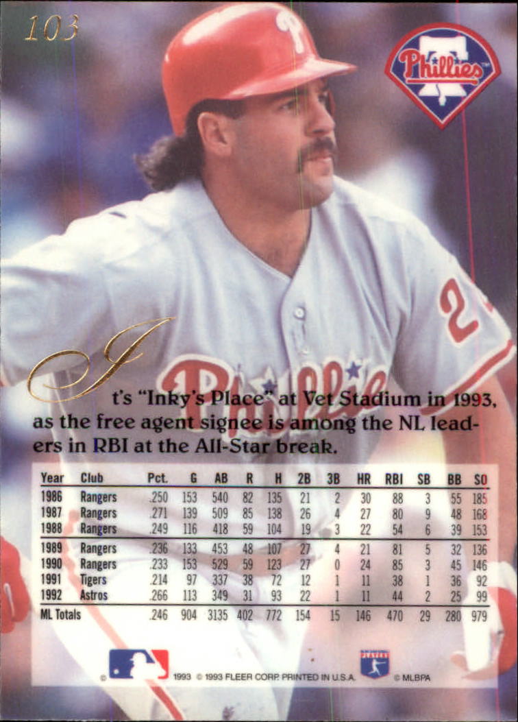 1993 Flair (Fleer) Baseball "Main Set" Cards #1 to #150 Rookies and Veterans - Picture 207 of 299