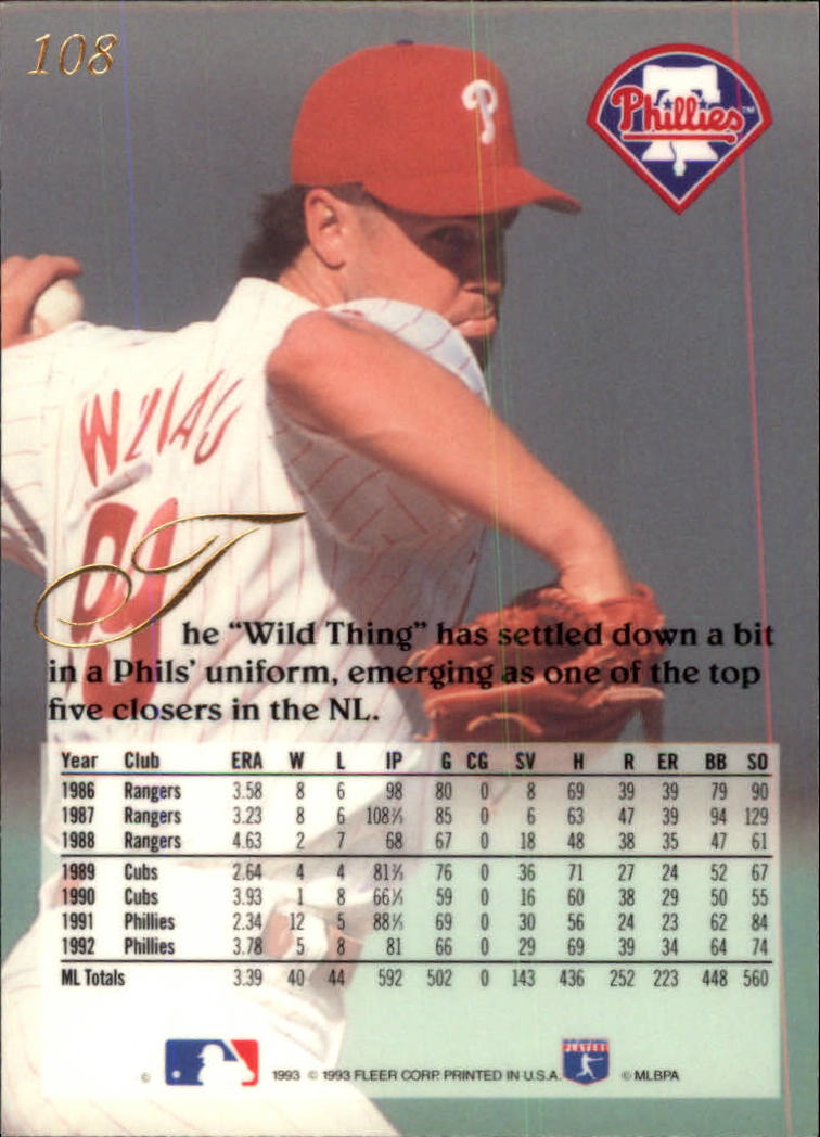 1993 Flair #108 Mitch Williams back image