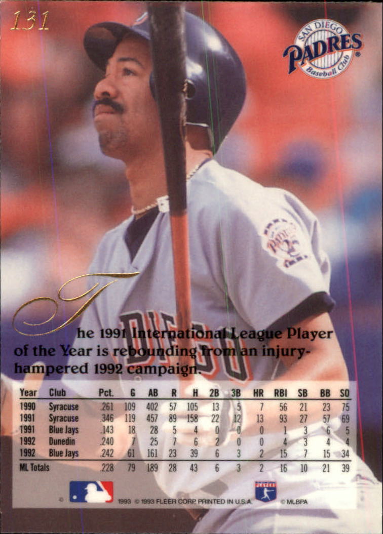 1993 Flair (Fleer) Baseball "Main Set" Cards #1 to #150 Rookies and Veterans - Picture 263 of 299