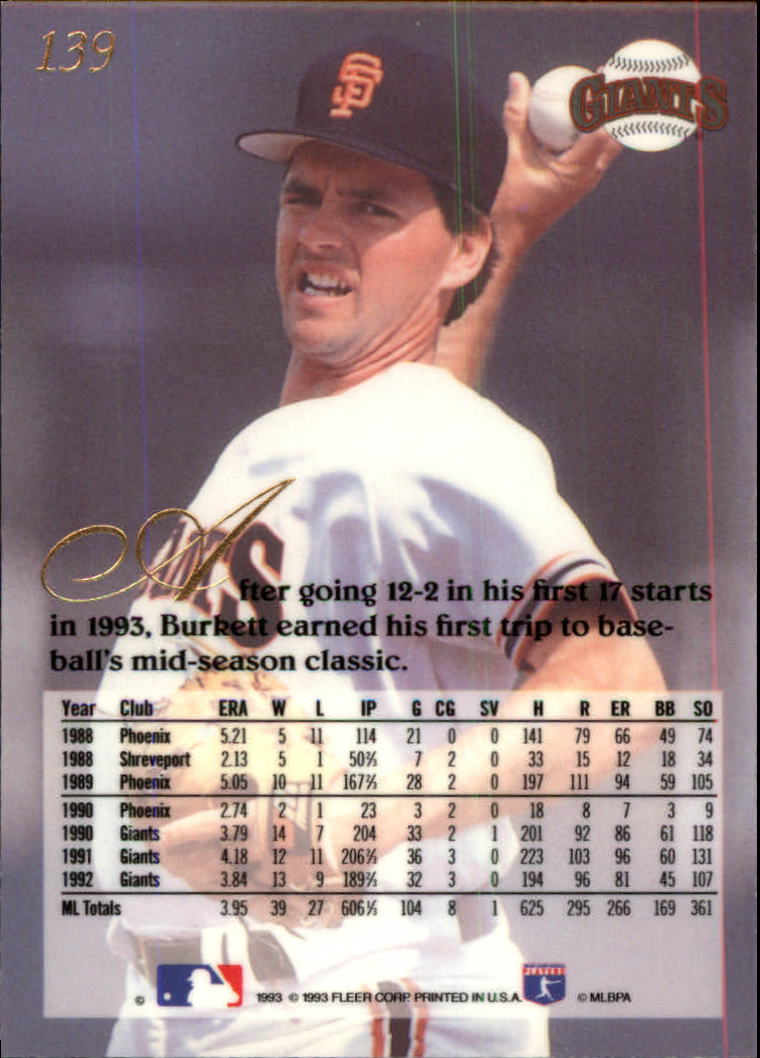 1993 Flair (Fleer) Baseball "Main Set" Cards #1 to #150 Rookies and Veterans - Picture 279 of 299