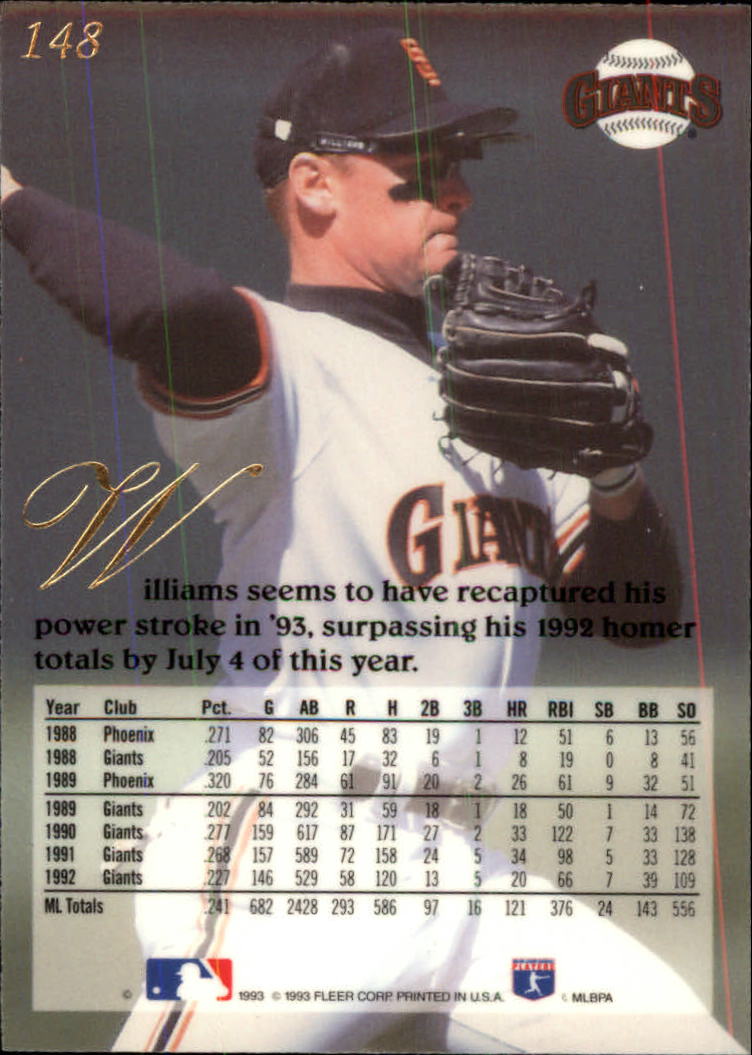 1993 Flair (Fleer) Baseball "Main Set" Cards #1 to #150 Rookies and Veterans - Picture 295 of 299