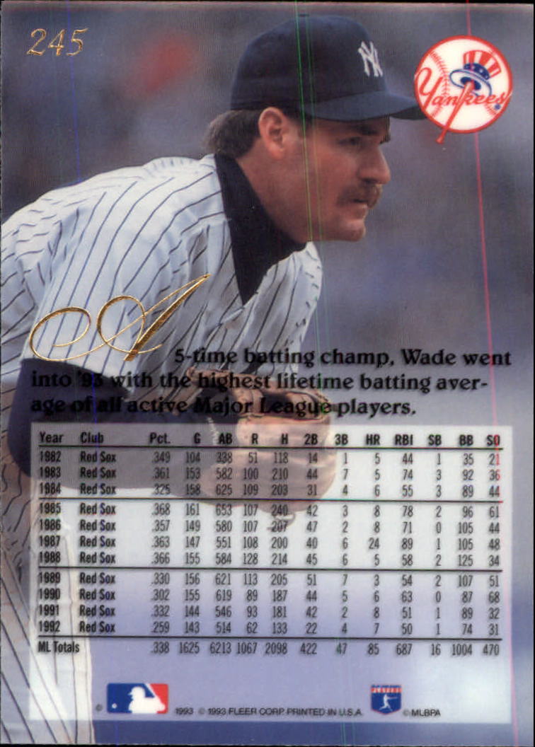 1993 Flair #245 Wade Boggs back image
