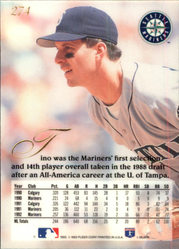 1993 Flair #274 Tino Martinez back image