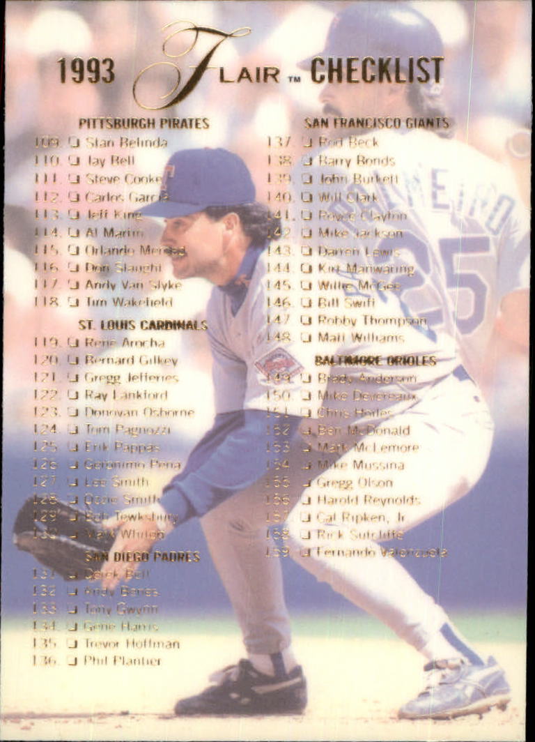 A1340- 1993 Flair Baseball Karten 201-300 + Einsätze -du Pick- 15 + Gratis US - Bild 184 von 223
