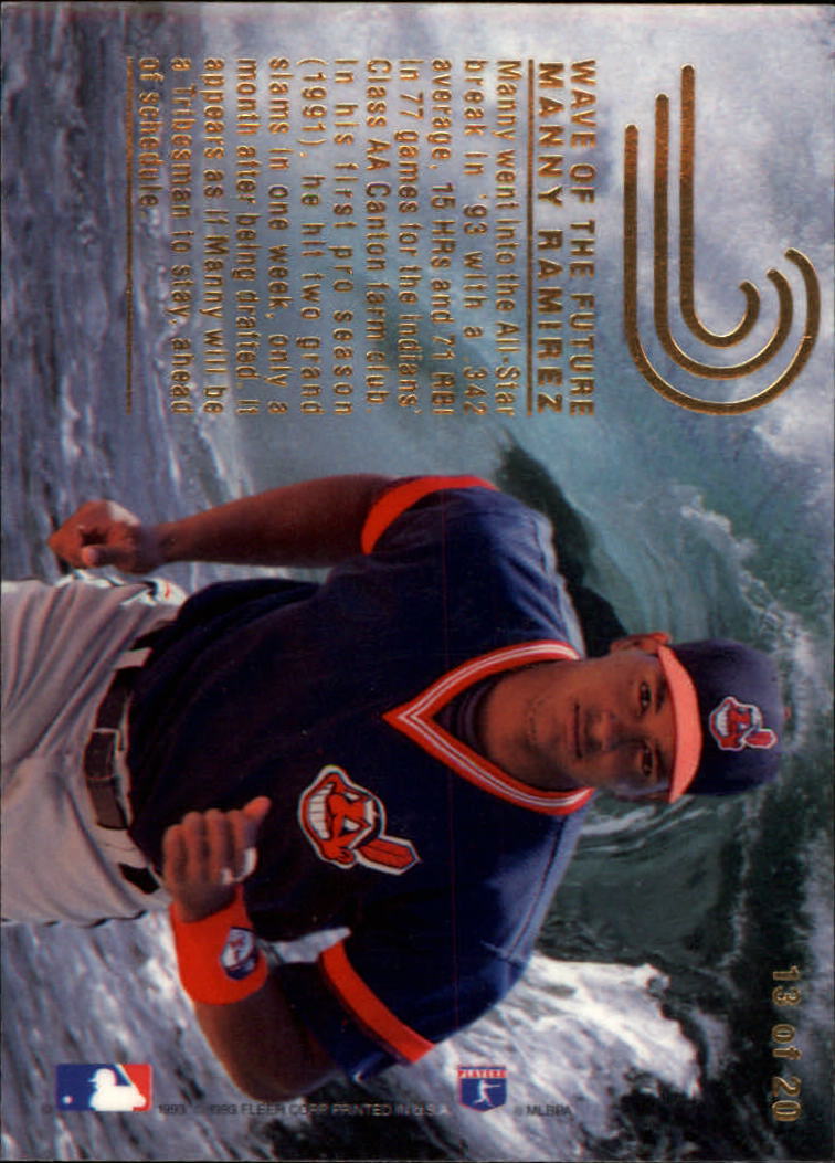 1993 Flair Wave of the Future #13 Manny Ramirez back image