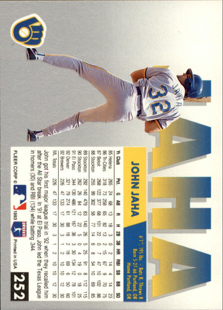 B2067- 1993 Fleer Baseball Cards 251-500 +Rookies -You Pick- 15+ FREE US SHIP - Picture 5 of 485