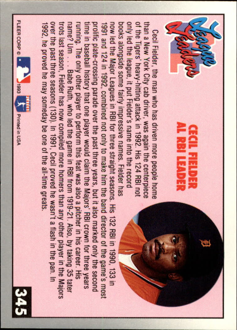 B2067- 1993 Fleer Baseball Cards 251-500 +Rookies -You Pick- 15+ FREE US SHIP - Picture 189 of 485