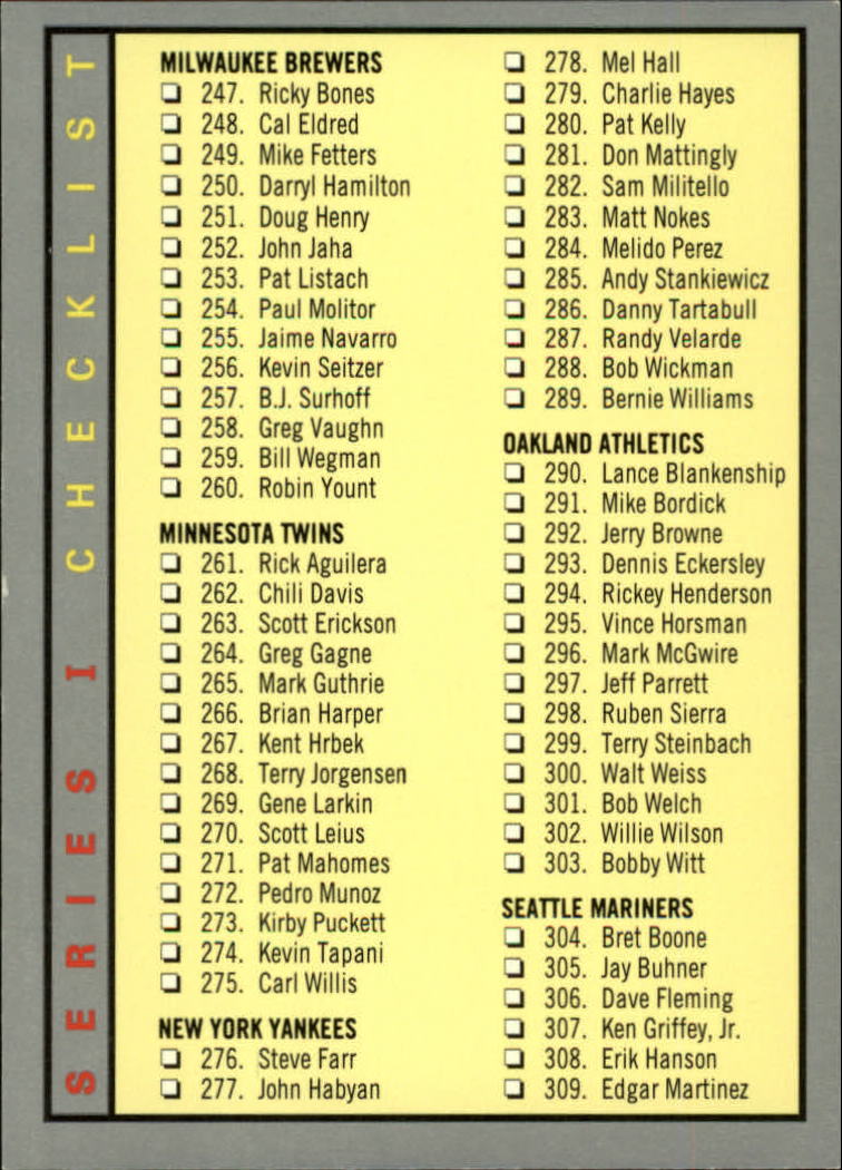 B2067- 1993 Fleer Baseball Cards 251-500 +Rookies -You Pick- 15+ FREE US SHIP - Picture 218 of 485