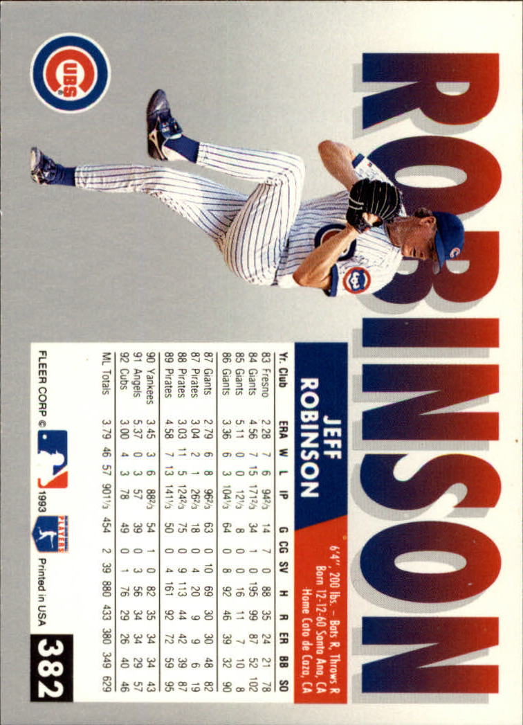 B2067- 1993 Fleer Baseball Cards 251-500 +Rookies -You Pick- 15+ FREE US SHIP - Picture 259 of 485