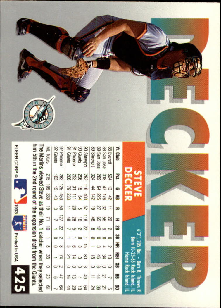 B2067- 1993 Fleer Baseball Cards 251-500 +Rookies -You Pick- 15+ FREE US SHIP - Picture 339 of 485