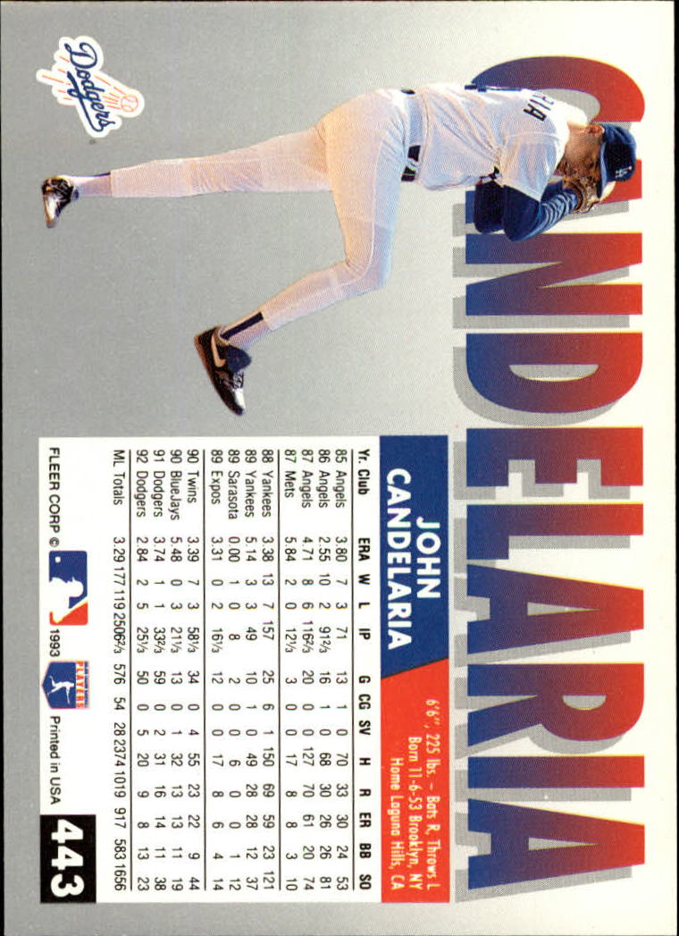 B2067- 1993 Fleer Baseball Cards 251-500 +Rookies -You Pick- 15+ FREE US SHIP - Picture 375 of 485