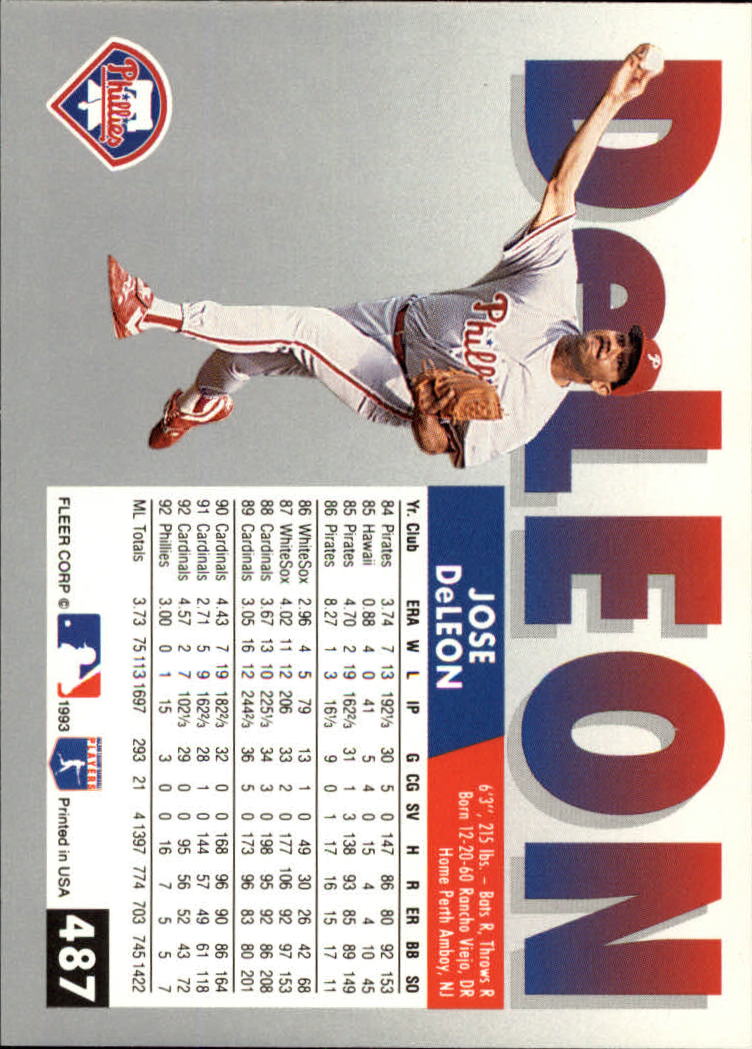 B2067- 1993 Fleer Baseball Cards 251-500 +Rookies -You Pick- 15+ FREE US SHIP - Picture 461 of 485