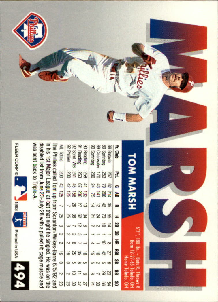 B2067- 1993 Fleer Baseball Cards 251-500 +Rookies -You Pick- 15+ FREE US SHIP - Picture 475 of 485