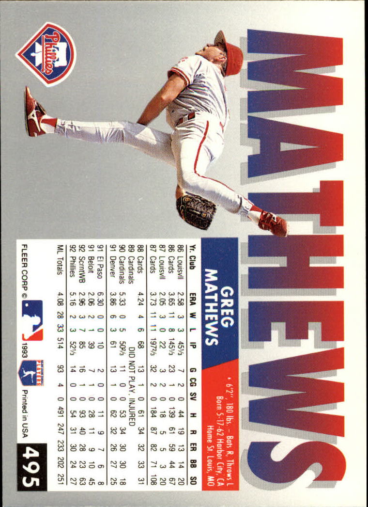 B2067- 1993 Fleer Baseball Cards 251-500 +Rookies -You Pick- 15+ FREE US SHIP - Picture 477 of 485