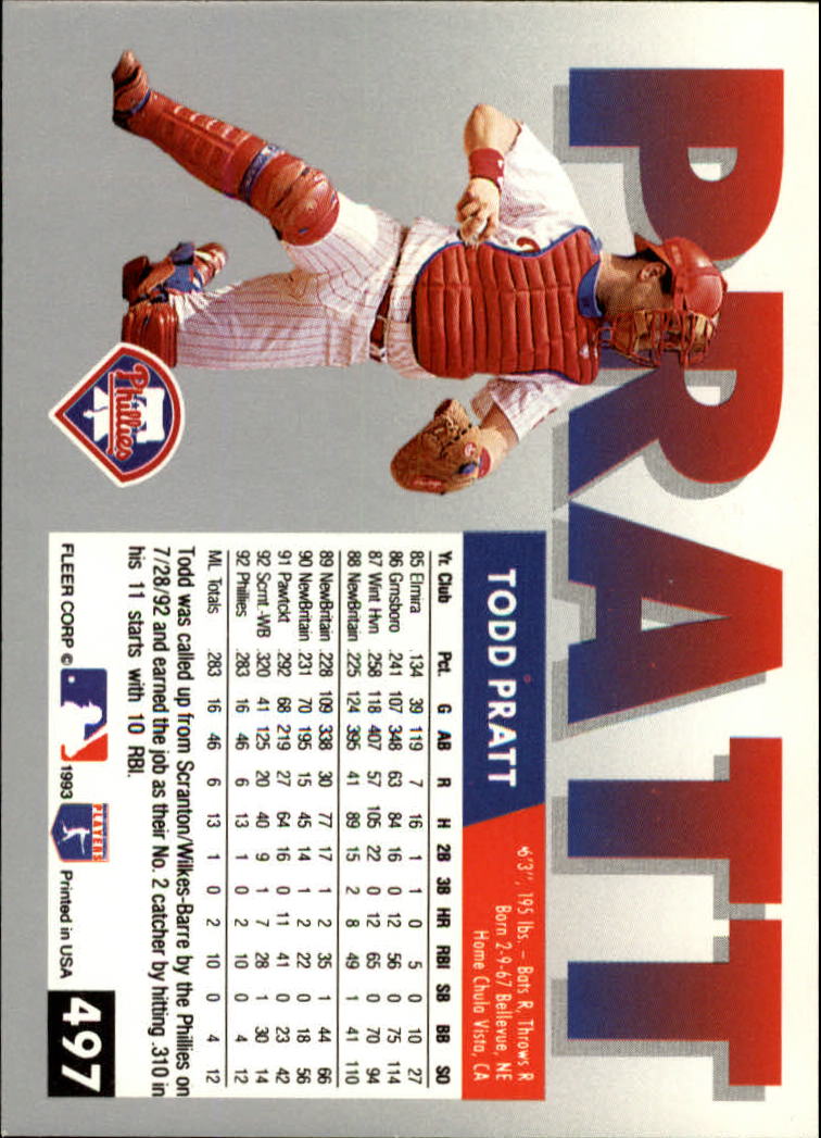 B2067- 1993 Fleer Baseball Cards 251-500 +Rookies -You Pick- 15+ FREE US SHIP - Picture 479 of 485