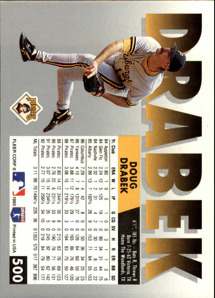 B2067- 1993 Fleer Baseball Cards 251-500 +Rookies -You Pick- 15+ FREE US SHIP - Picture 485 of 485