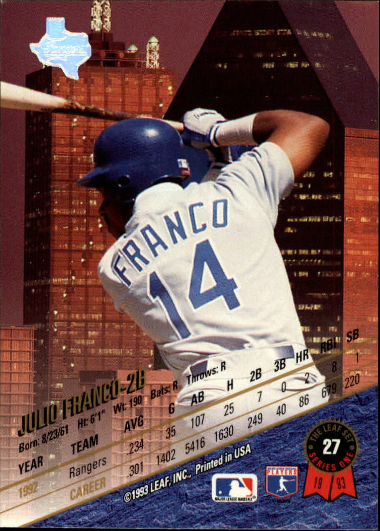 B6520- 1993 Leaf Baseball Card #s 1-249 +Rookies -You Pick- 15+ FREE US SHIP - Picture 55 of 483