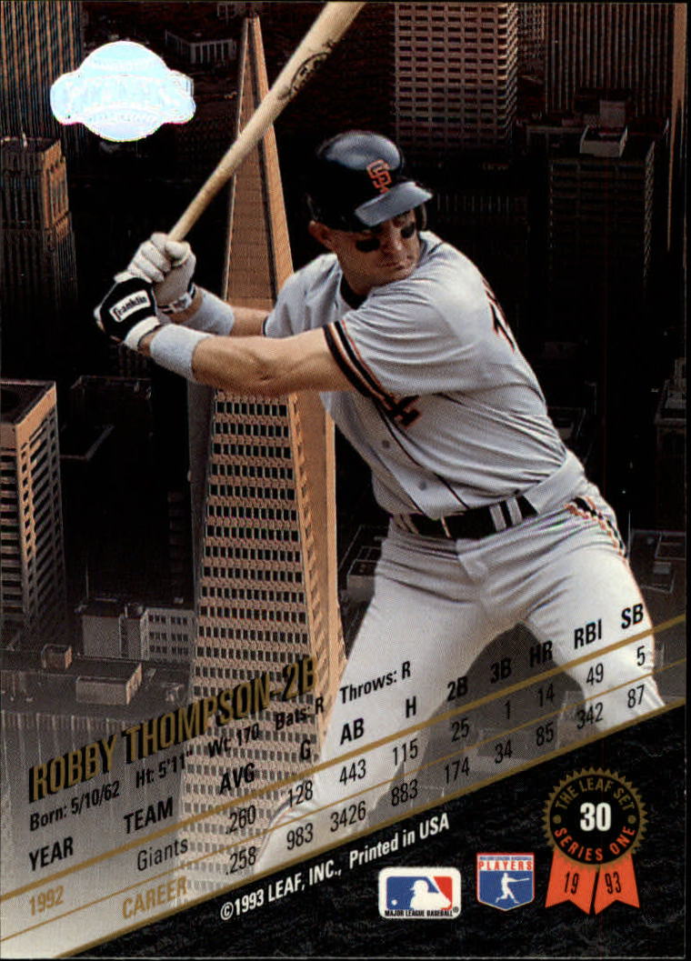 B6520- 1993 Leaf Baseball Card #s 1-249 +Rookies -You Pick- 15+ FREE US SHIP - Picture 61 of 483