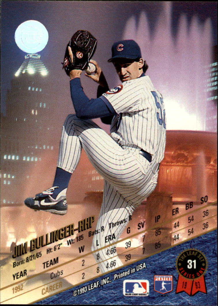 B6520- 1993 Leaf Baseball Card #s 1-249 +Rookies -You Pick- 15+ FREE US SHIP - Picture 63 of 483