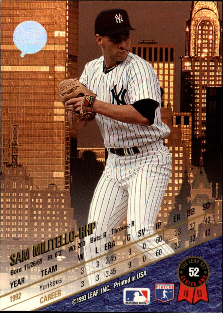 B6520- 1993 Leaf Baseball Card #s 1-249 +Rookies -You Pick- 15+ FREE US SHIP - Picture 105 of 483