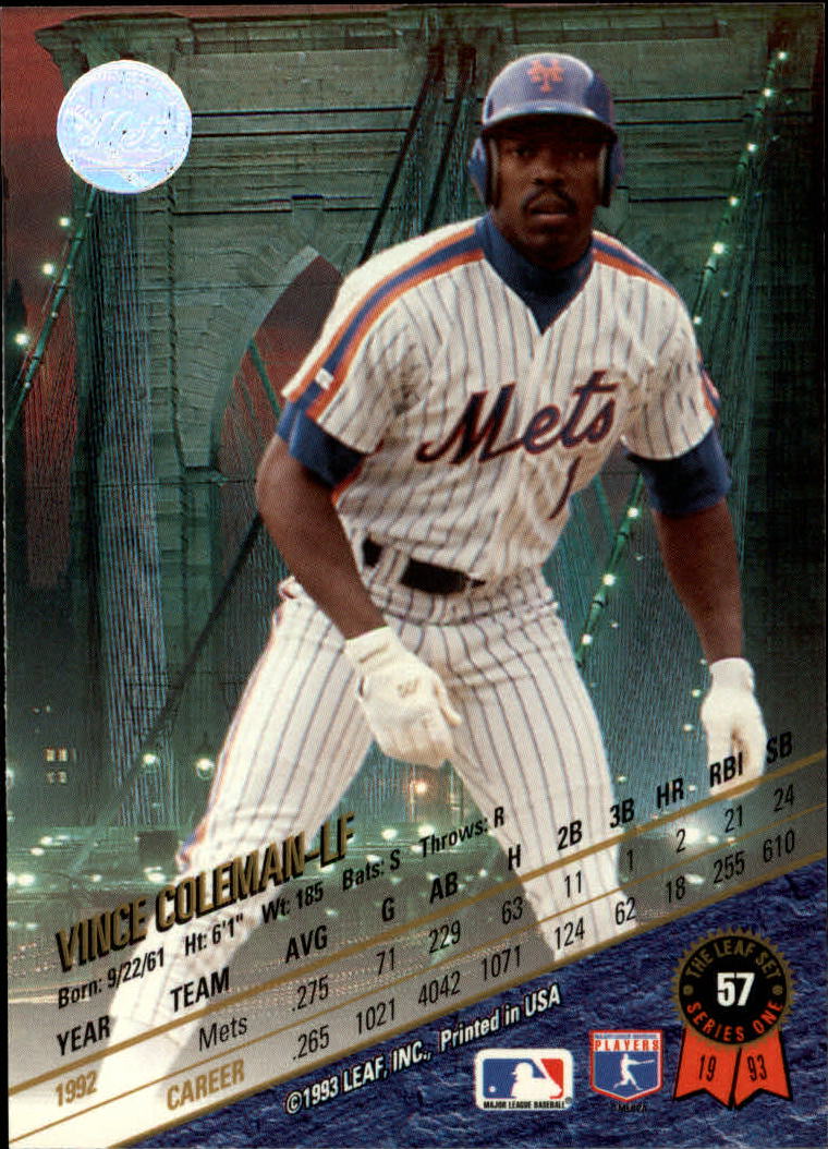 B6520- 1993 Leaf Baseball Card #s 1-249 +Rookies -You Pick- 15+ FREE US SHIP - Picture 115 of 483