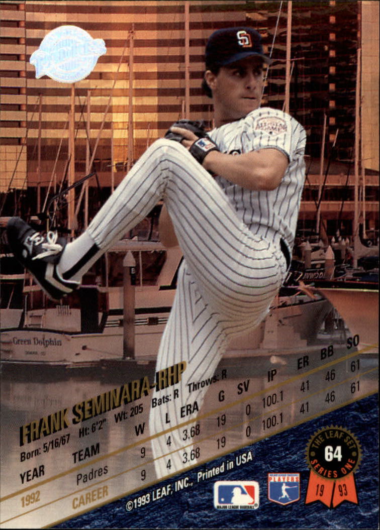 B6520- 1993 Leaf Baseball Card #s 1-249 +Rookies -You Pick- 15+ FREE US SHIP - Picture 129 of 483