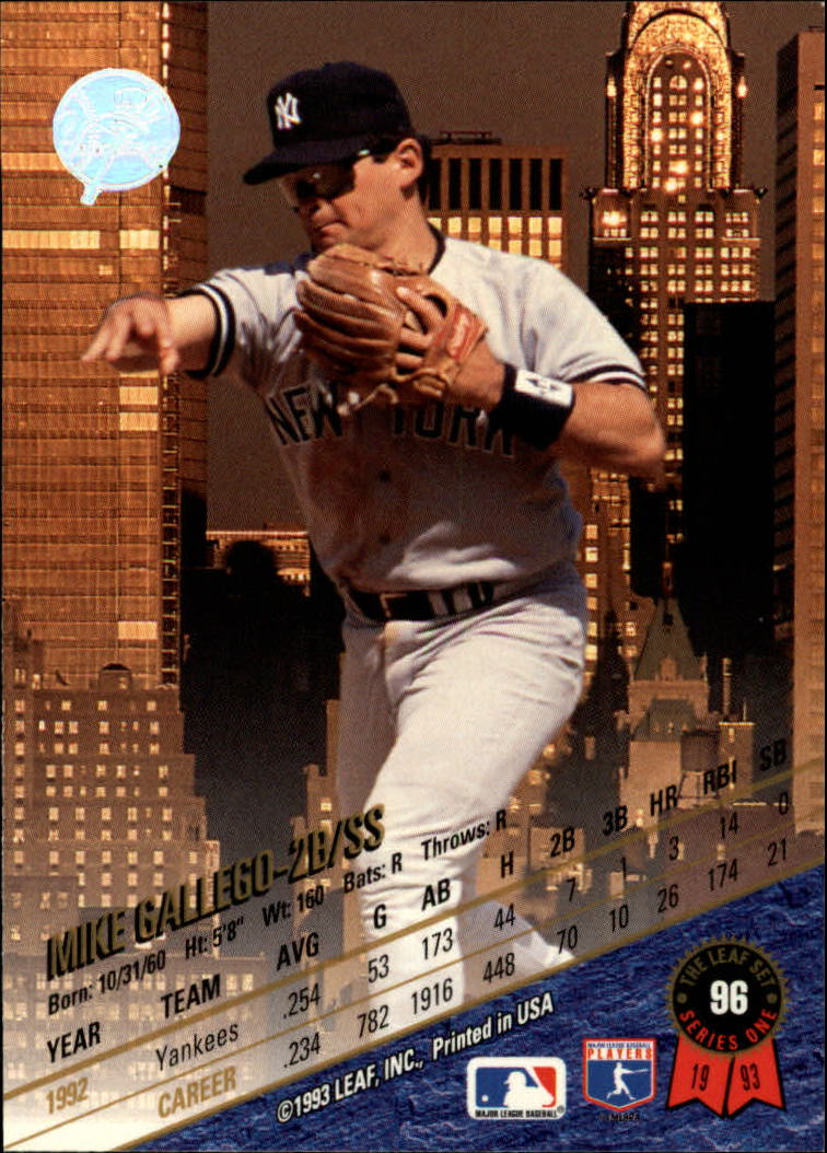 B6520- 1993 Leaf Baseball Card #s 1-249 +Rookies -You Pick- 15+ FREE US SHIP - Picture 193 of 483