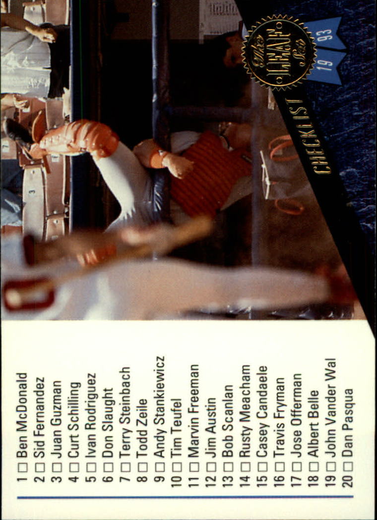 B6520- 1993 Leaf Baseball Card #s 1-249 +Rookies -You Pick- 15+ FREE US SHIP - Picture 220 of 483