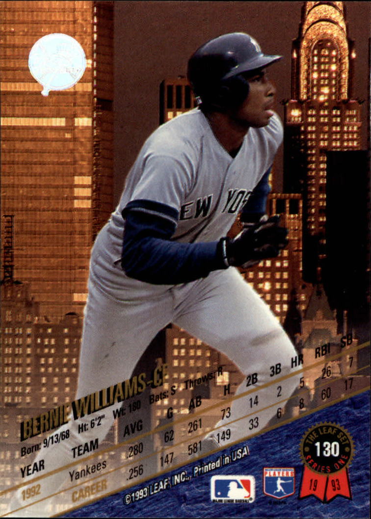 1993 Leaf #130 Gerald Williams UER/(Bernie Williams/picture and back image