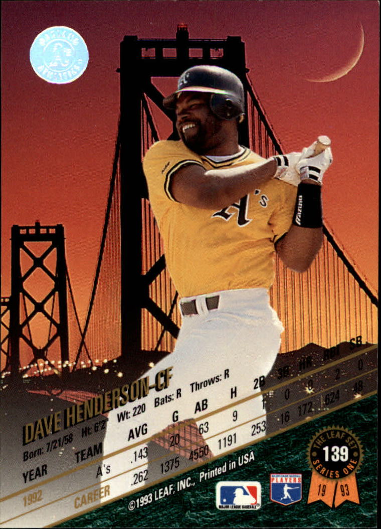 B6520- 1993 Leaf Baseball Card #s 1-249 +Rookies -You Pick- 15+ FREE US SHIP - Picture 279 of 483