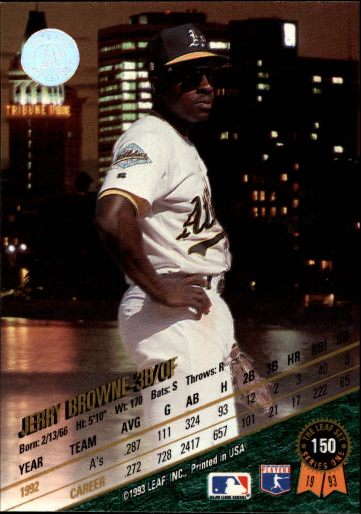 B6520- 1993 Leaf Baseball Card #s 1-249 +Rookies -You Pick- 15+ FREE US SHIP - Picture 301 of 483